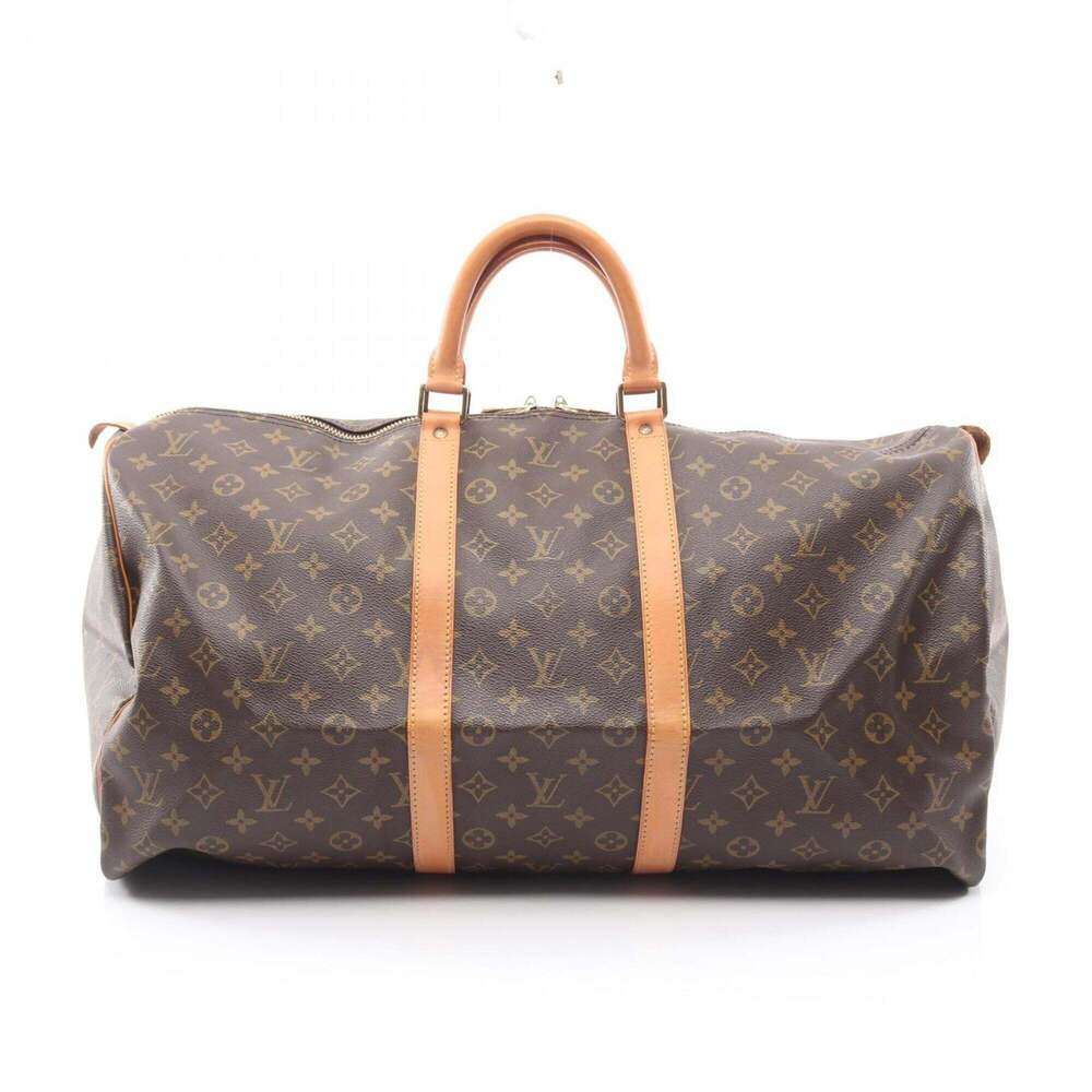 LOUIS VUITTON Brown Monogram Leather Keepall 55 Boston Bag - Picture 1 of 11
